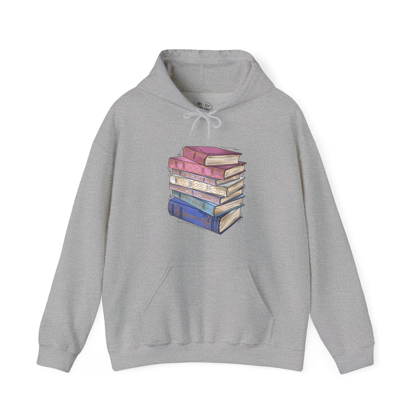 Bigender Pride Flag Old Books - Adult Unisex Hoodie