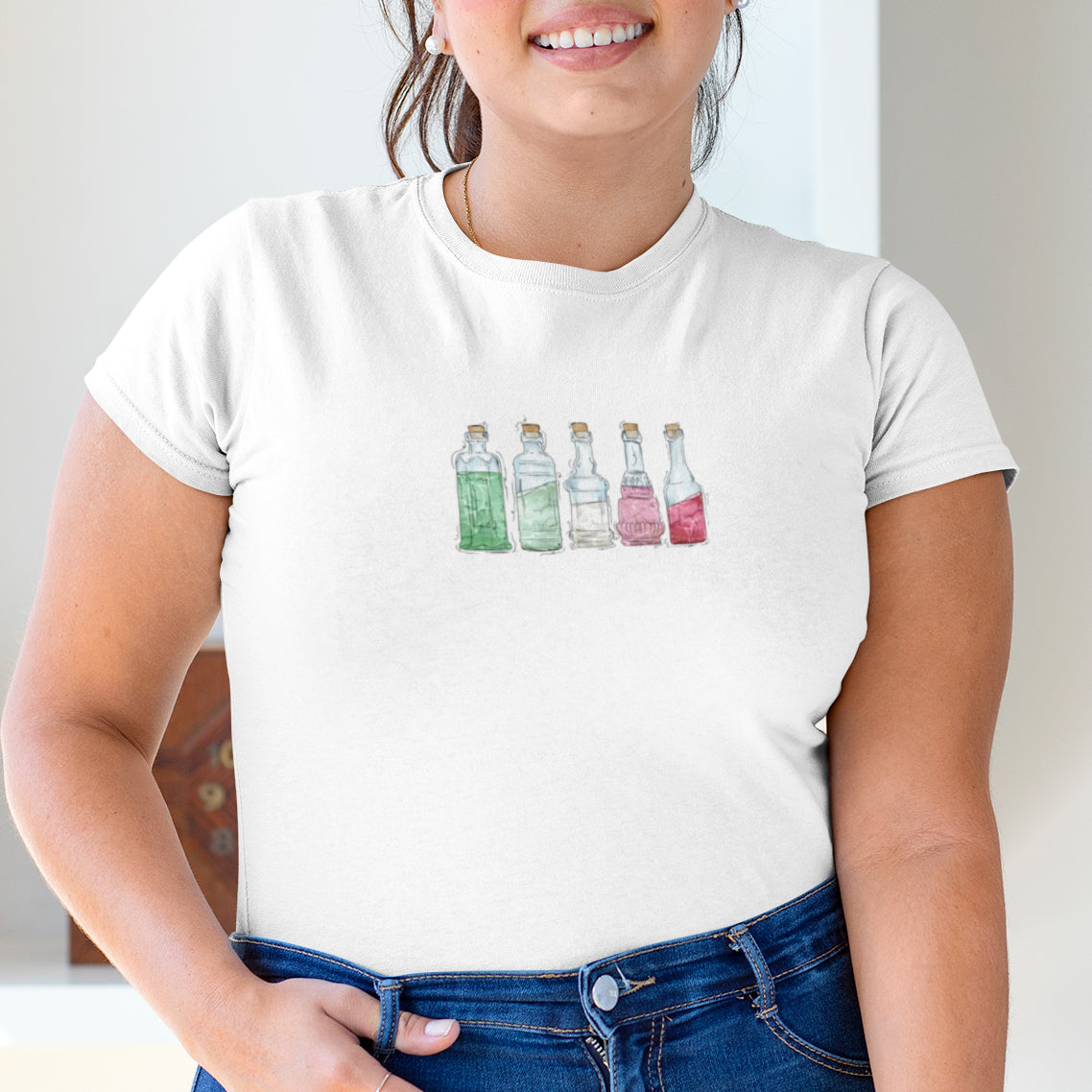 Abrosexual Pride Flag Potion Bottles - Women's T-Shirt