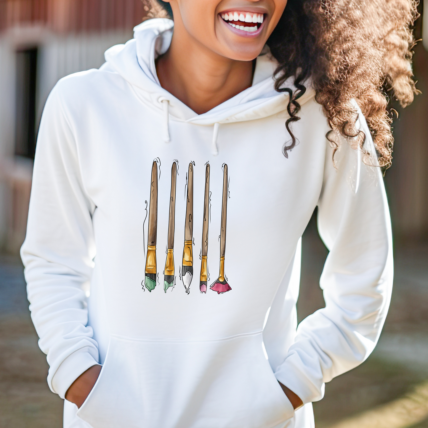 Abrosexual Pride Flag Paint Brushes - Adult Unisex Hoodie