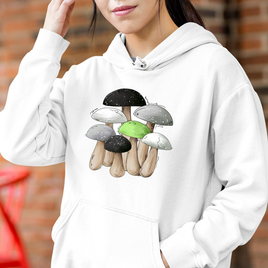 Agender Pride Flag Mushrooms - Adult Unisex Hoodie