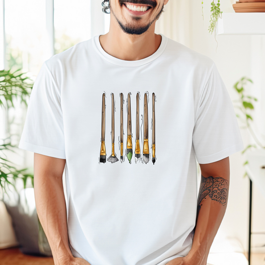 Agender Pride Flag Paint Brushes - Unisex T-Shirt