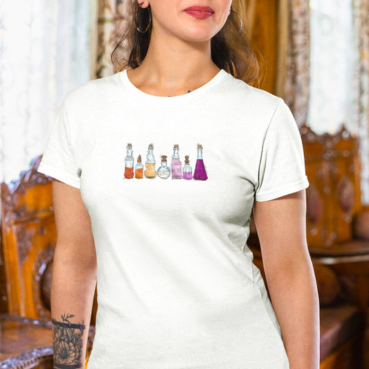 Lesbian Pride Flag Potion Bottles - Women's T-Shirt