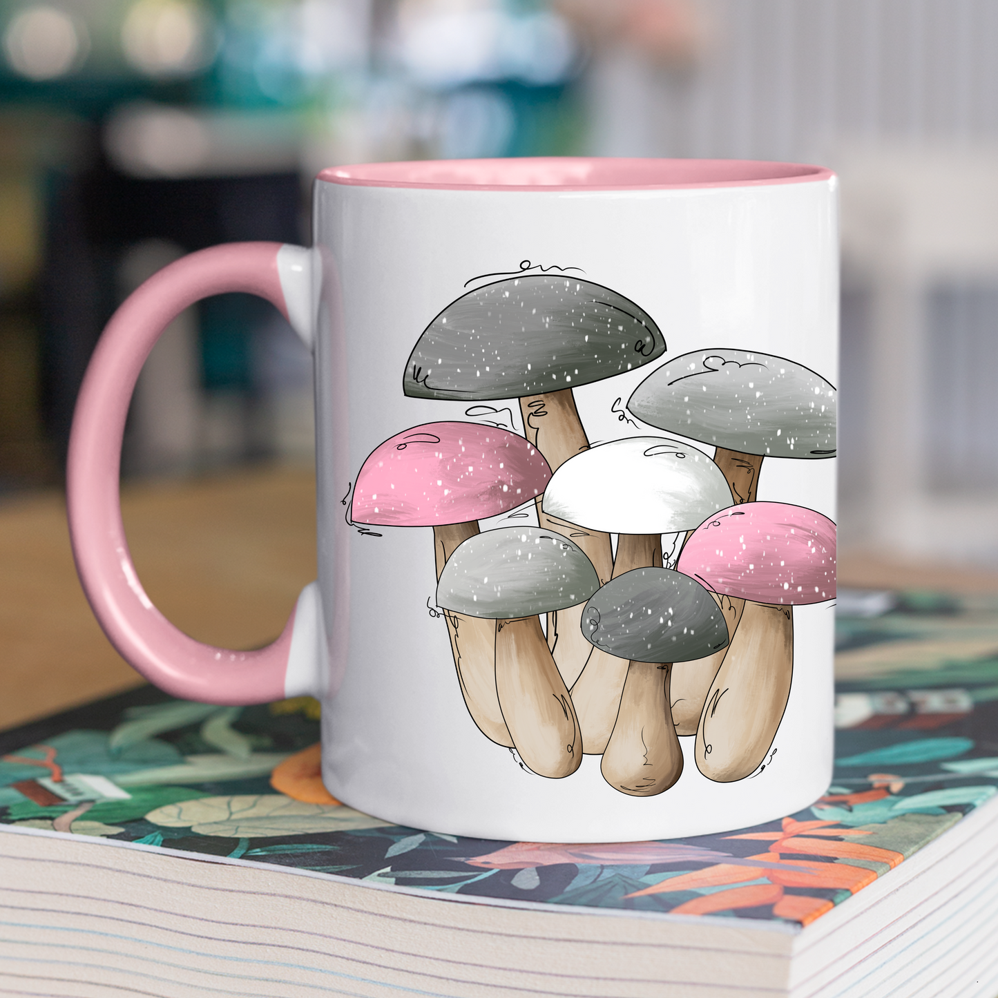 Demi Girl Pride Flag Mushrooms - Mug