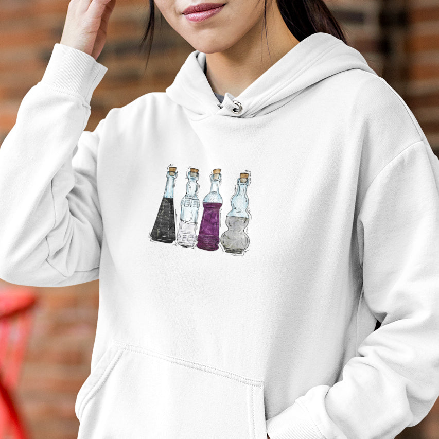 Demisexual Pride Flag Potion Bottles - Adult Unisex Hoodie