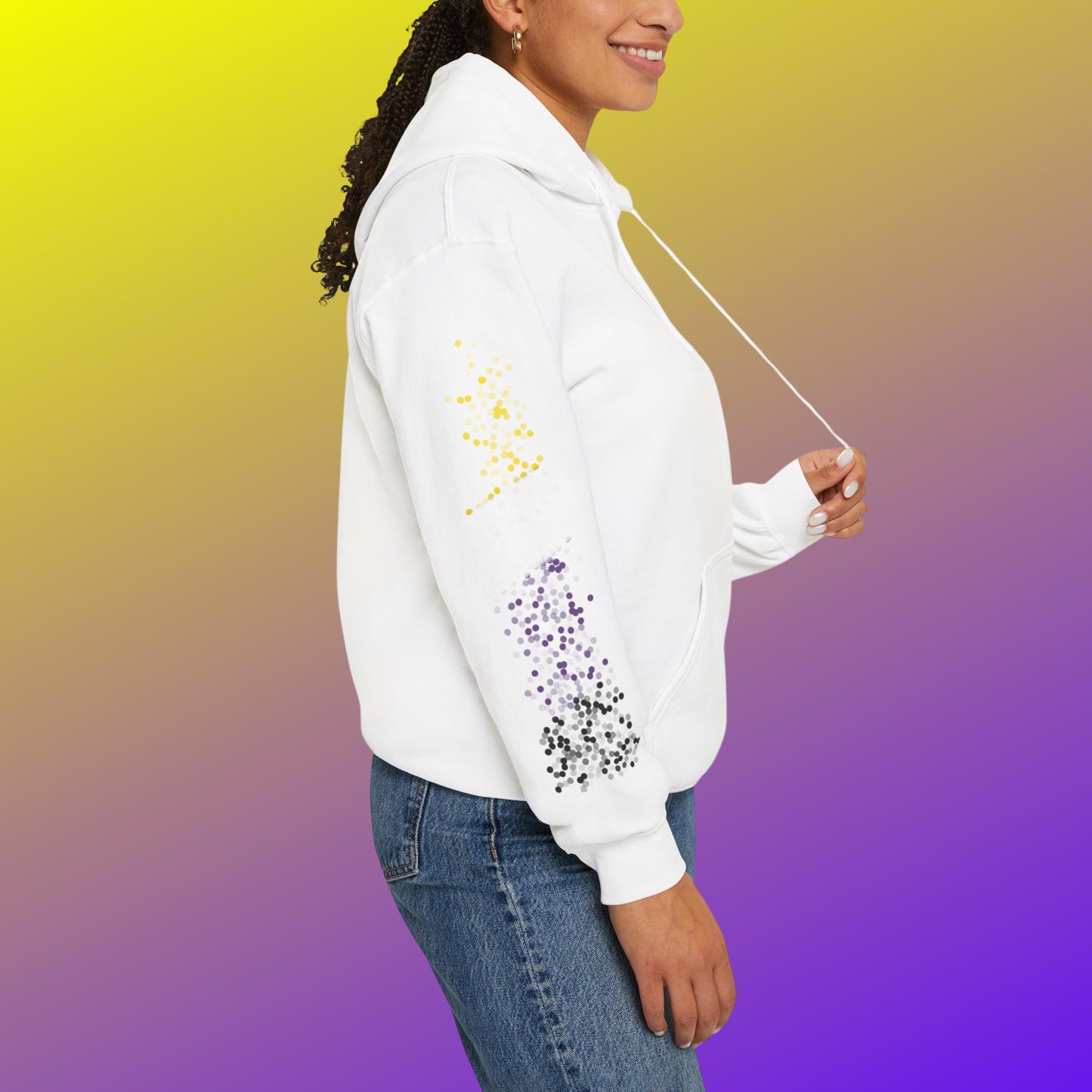 Nonbinary Pride Flag Dots - Adult Unisex Hoodie