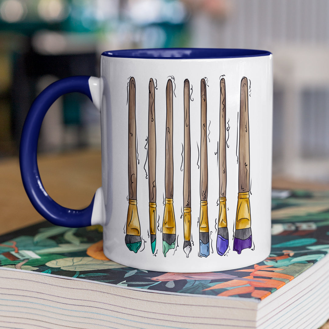 Gay Male MLM Pride Flag Paint Brushes - Mug