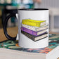 Nonbinary Pride Flag Old Books - Mug