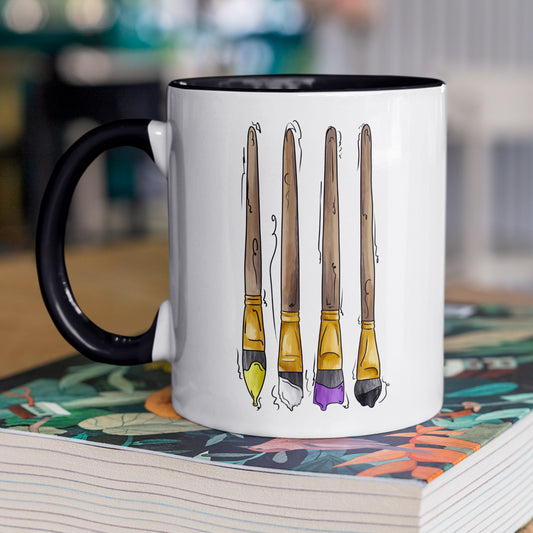 Nonbinary Pride Flag Paint Brushes - Mug