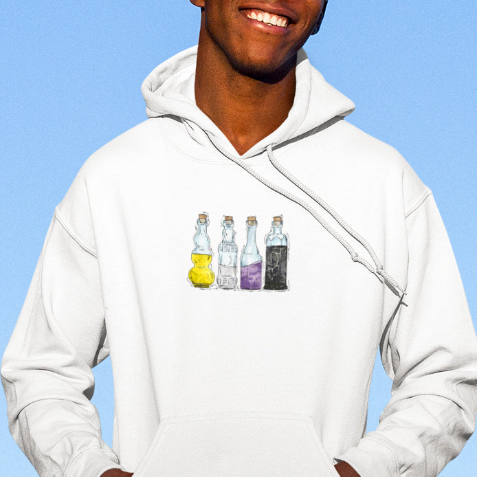 Nonbinary Pride Flag Potion Bottles - Adult Unisex Hoodie