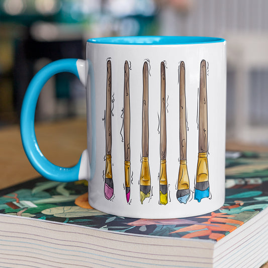 Panromantic Pride Flag Paint Brushes - Mug