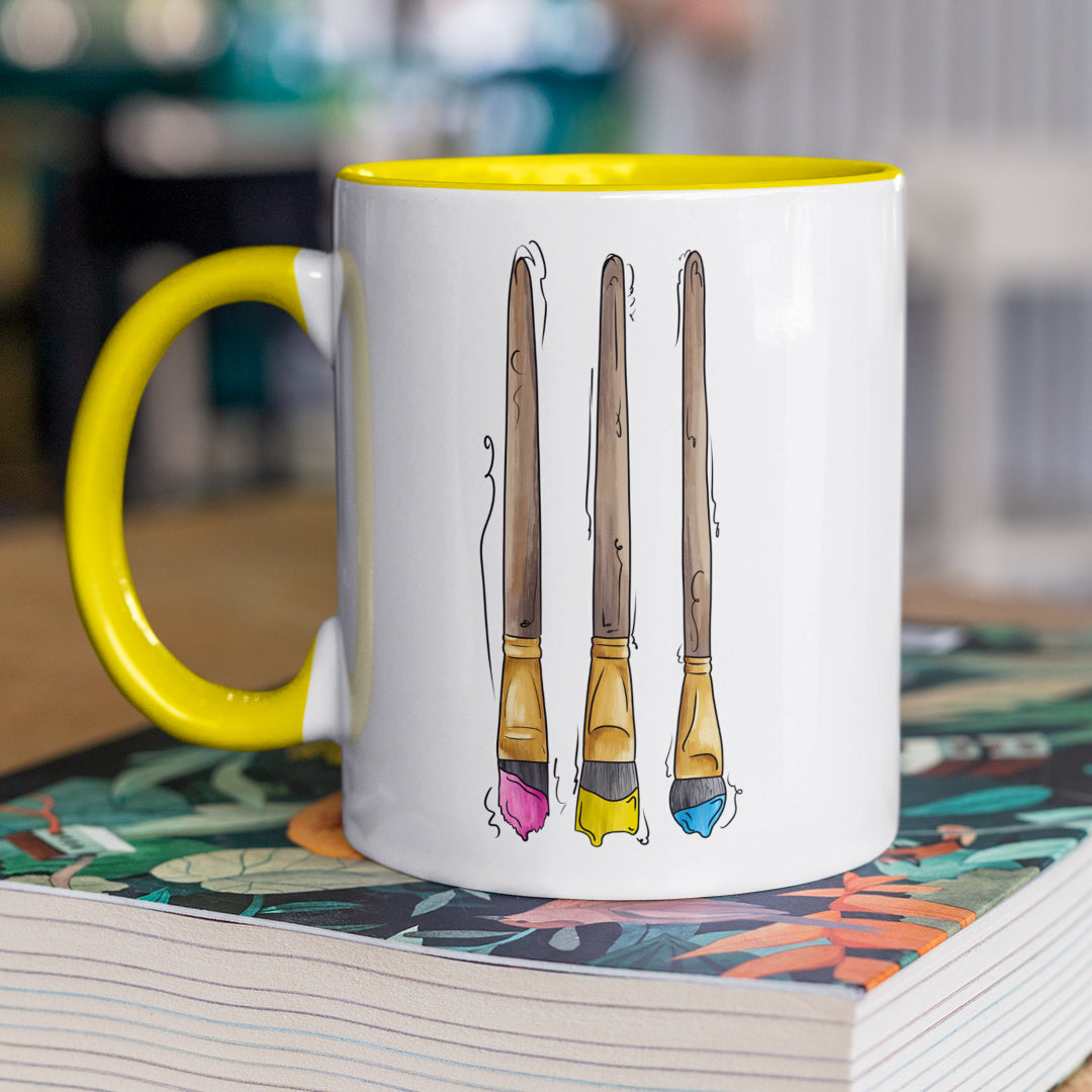 Pansexual Pride Flag Paint Brushes - Mug