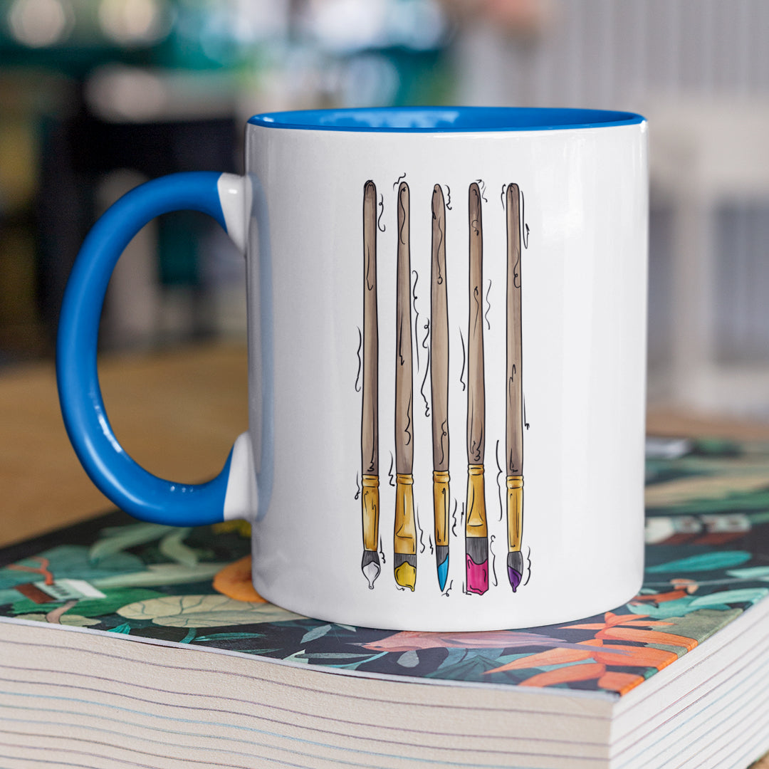 Polyamorous Pride Flag Paint Brushes - Mug