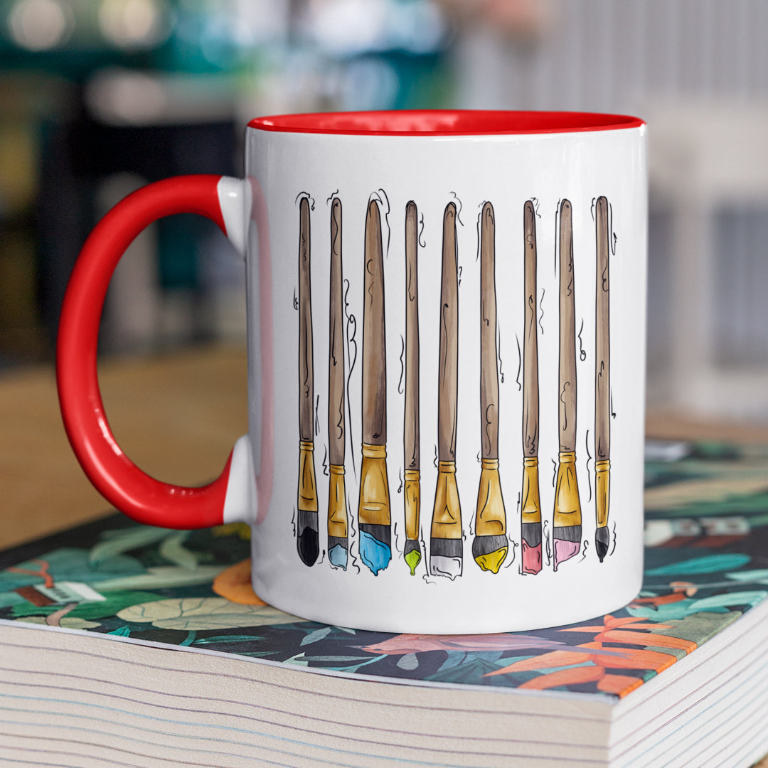 Queer Pride Flag Paint Brushes - Mug