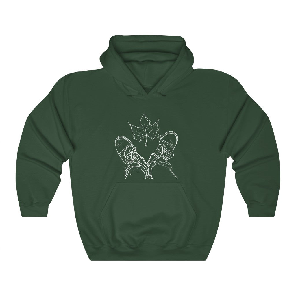 Fall Leaf and Boots Sketch - Adult Unisex Hoodie