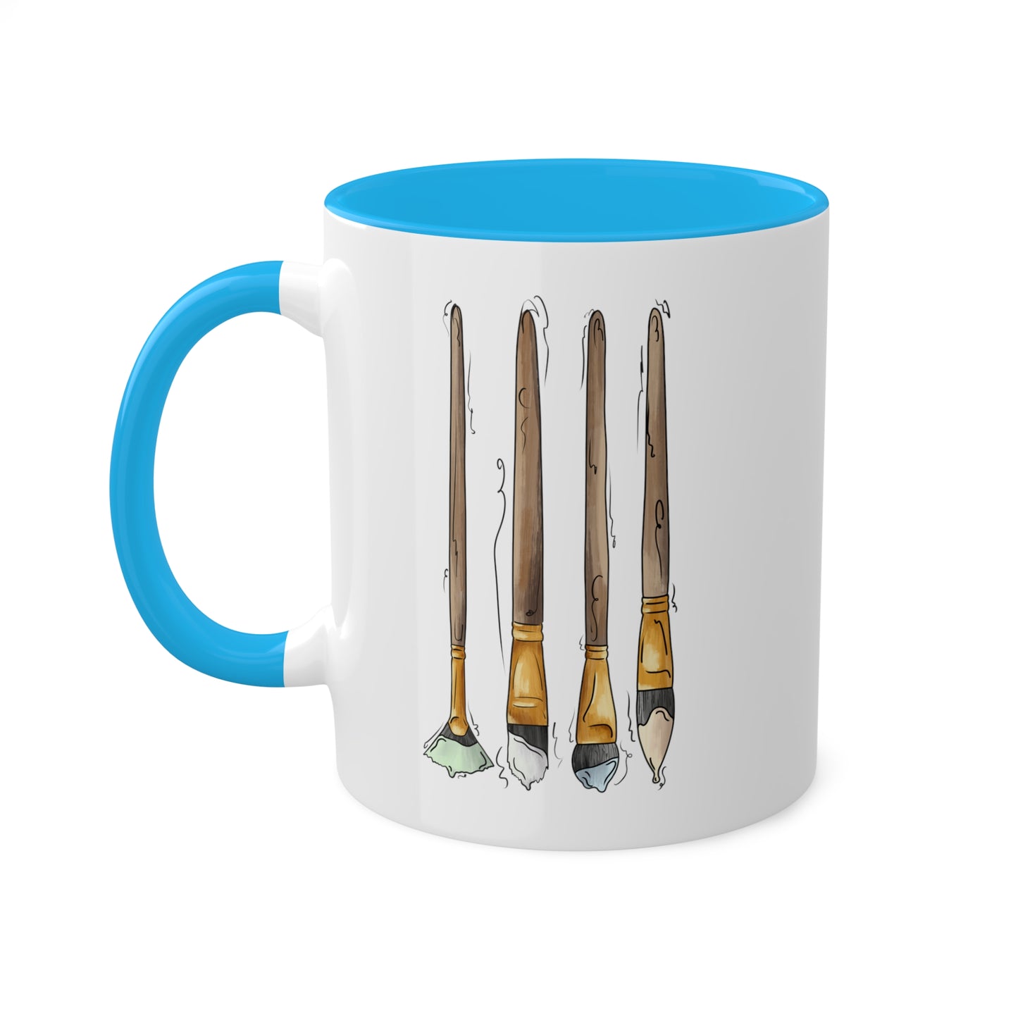 Unlabeled Pride Flag Paint Brushes - Mug