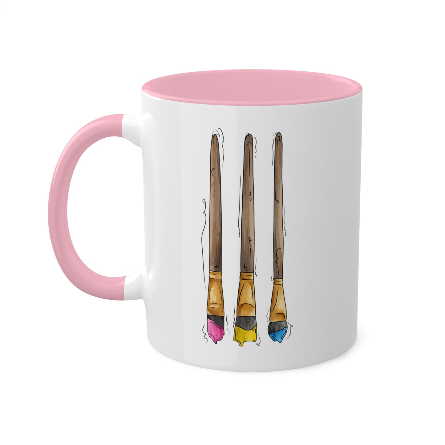 Pansexual Pride Flag Paint Brushes - Mug