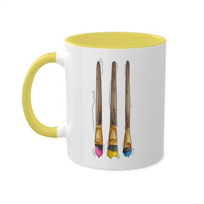 Pansexual Pride Flag Paint Brushes - Mug