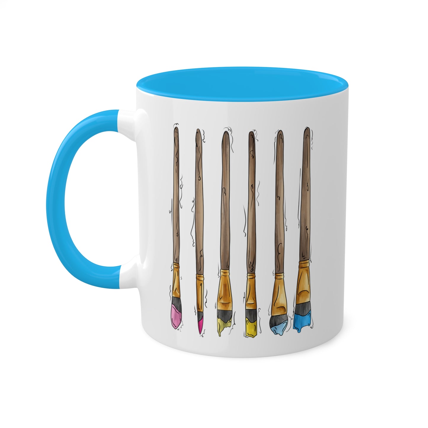 Panromantic Pride Flag Paint Brushes - Mug