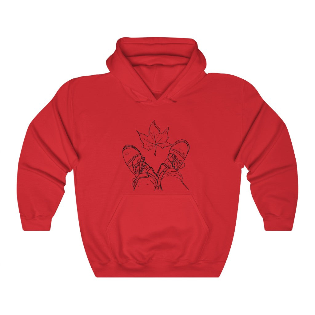 Fall Leaf and Boots Sketch - Adult Unisex Hoodie
