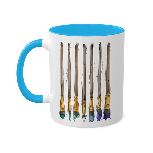 Gay Male MLM Pride Flag Paint Brushes - Mug