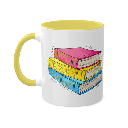 Pansexual Pride Flag Old Books - Mug