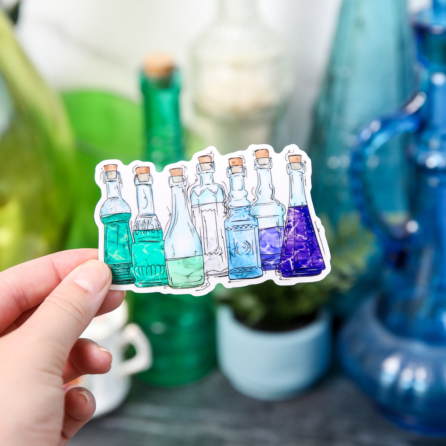 Gay Male MLM Pride Potion Bottles - Sticker