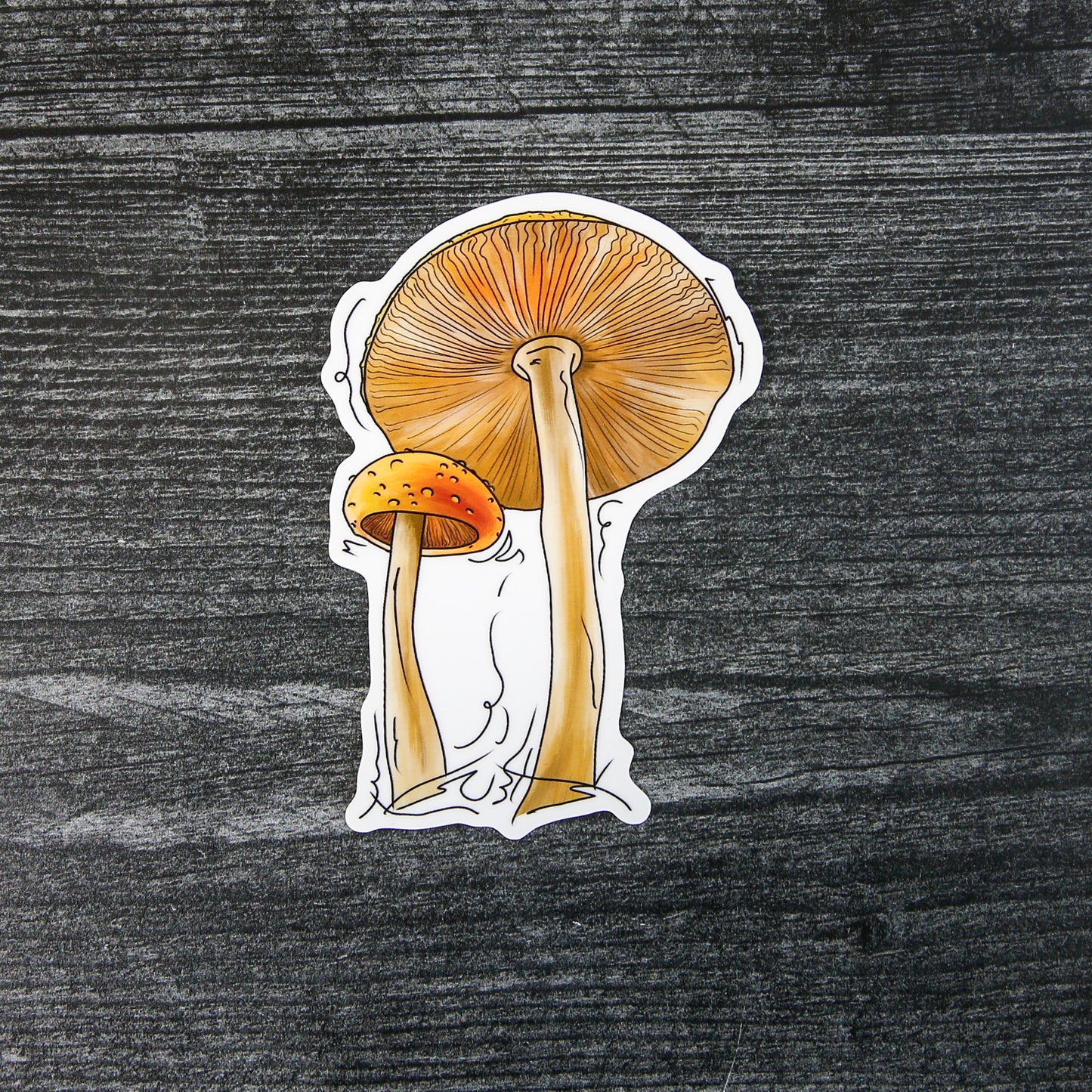 Mushroom, Tall Yellow - Sticker