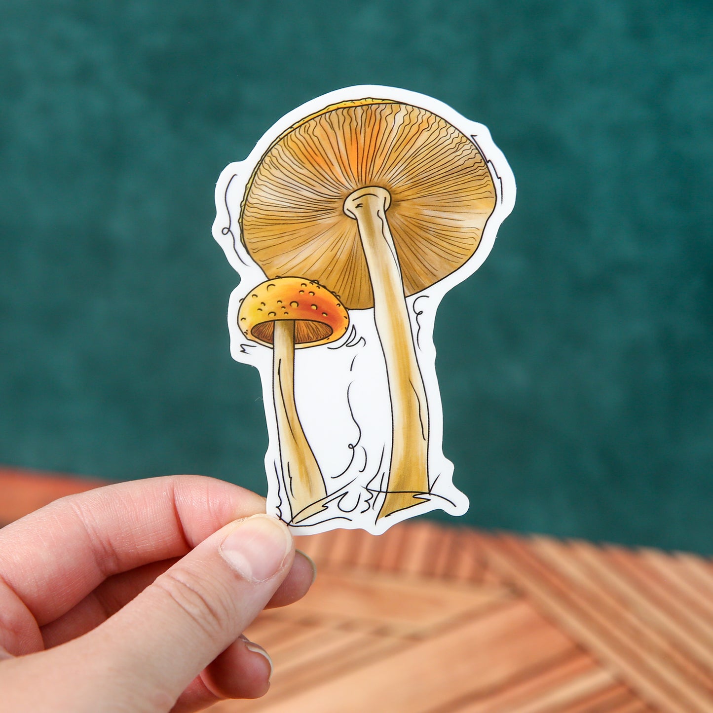 Mushroom, Tall Yellow - Sticker