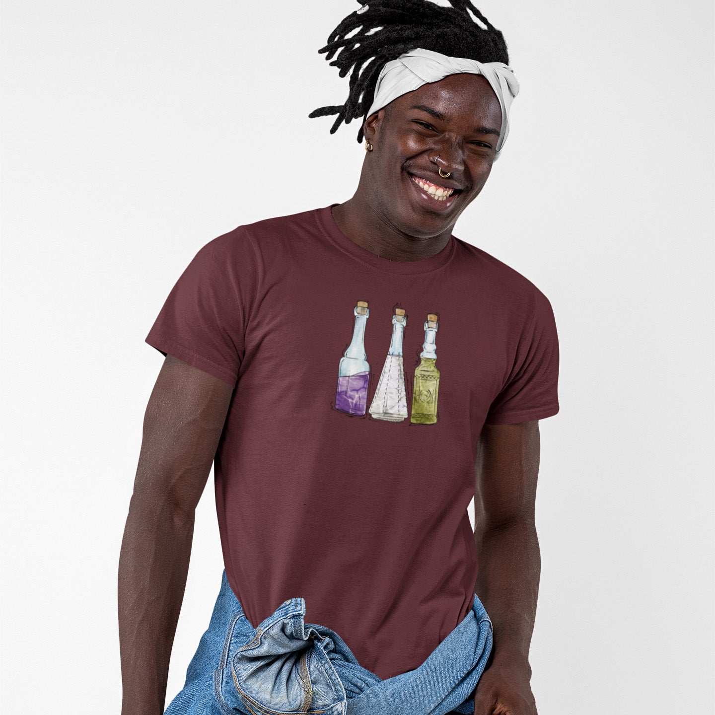 Genderqueer Pride Potion Bottles - Men's T-Shirt