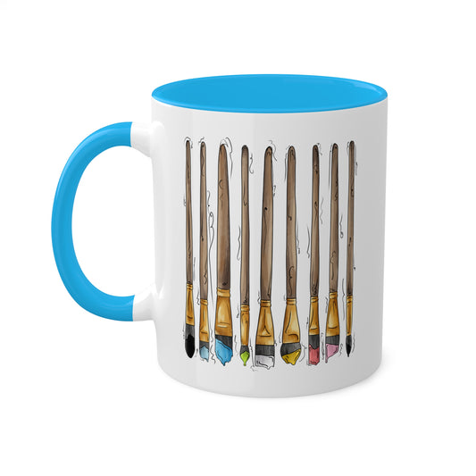 Queer Pride Flag Paint Brushes - Mug