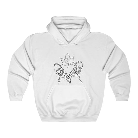 Fall Leaf and Boots Sketch - Adult Unisex Hoodie