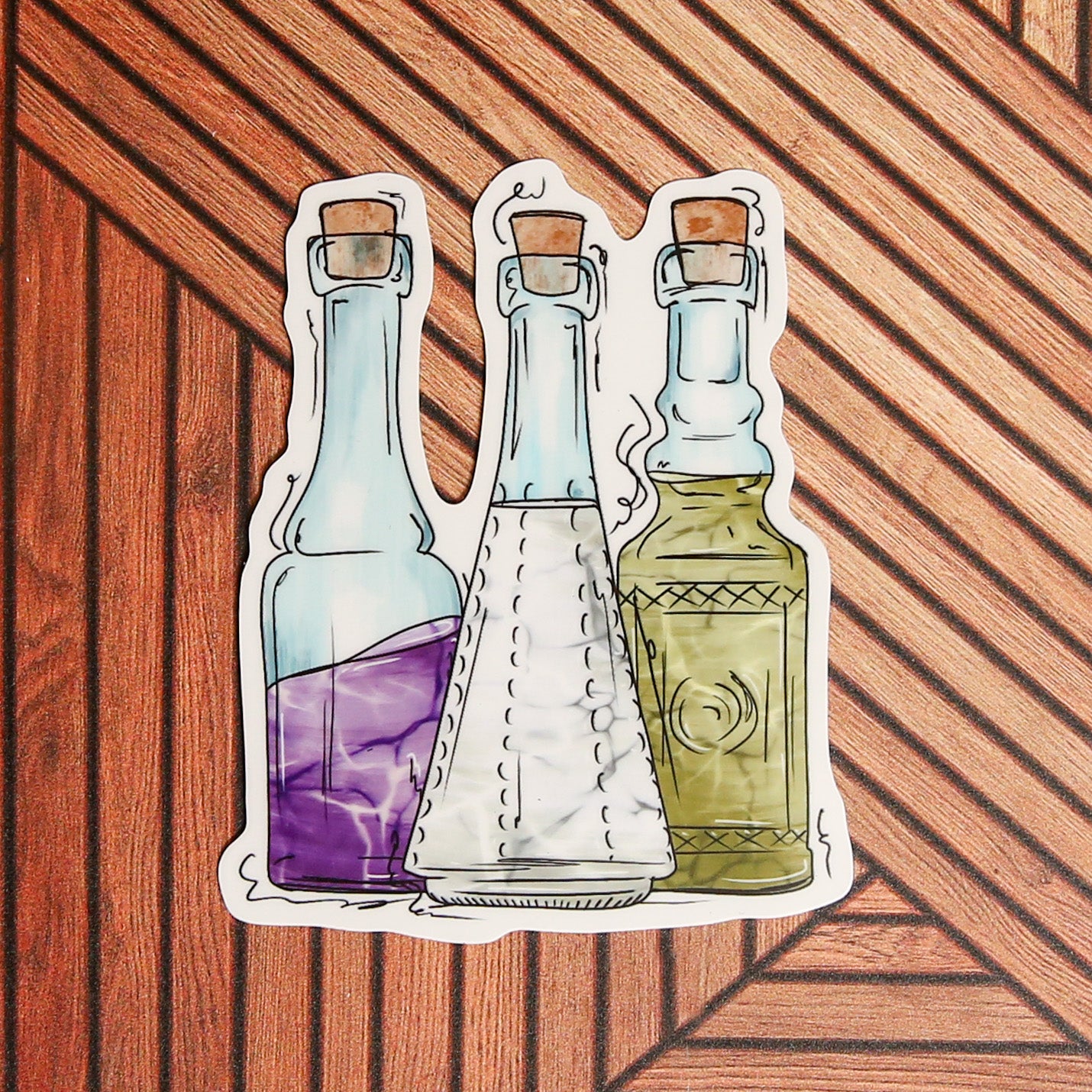 Genderqueer Pride Potion Bottles - Sticker