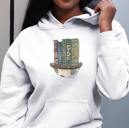 Globe and Vintage Books - Adult Unisex Hoodie