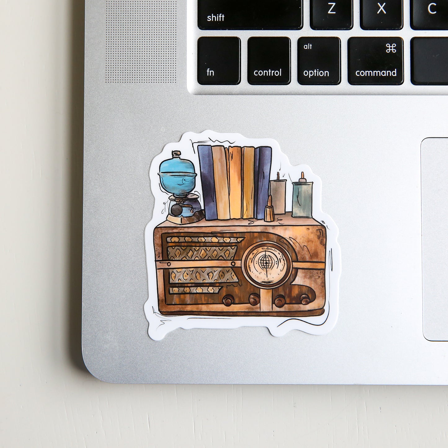 Vintage Radio and Books - Sticker