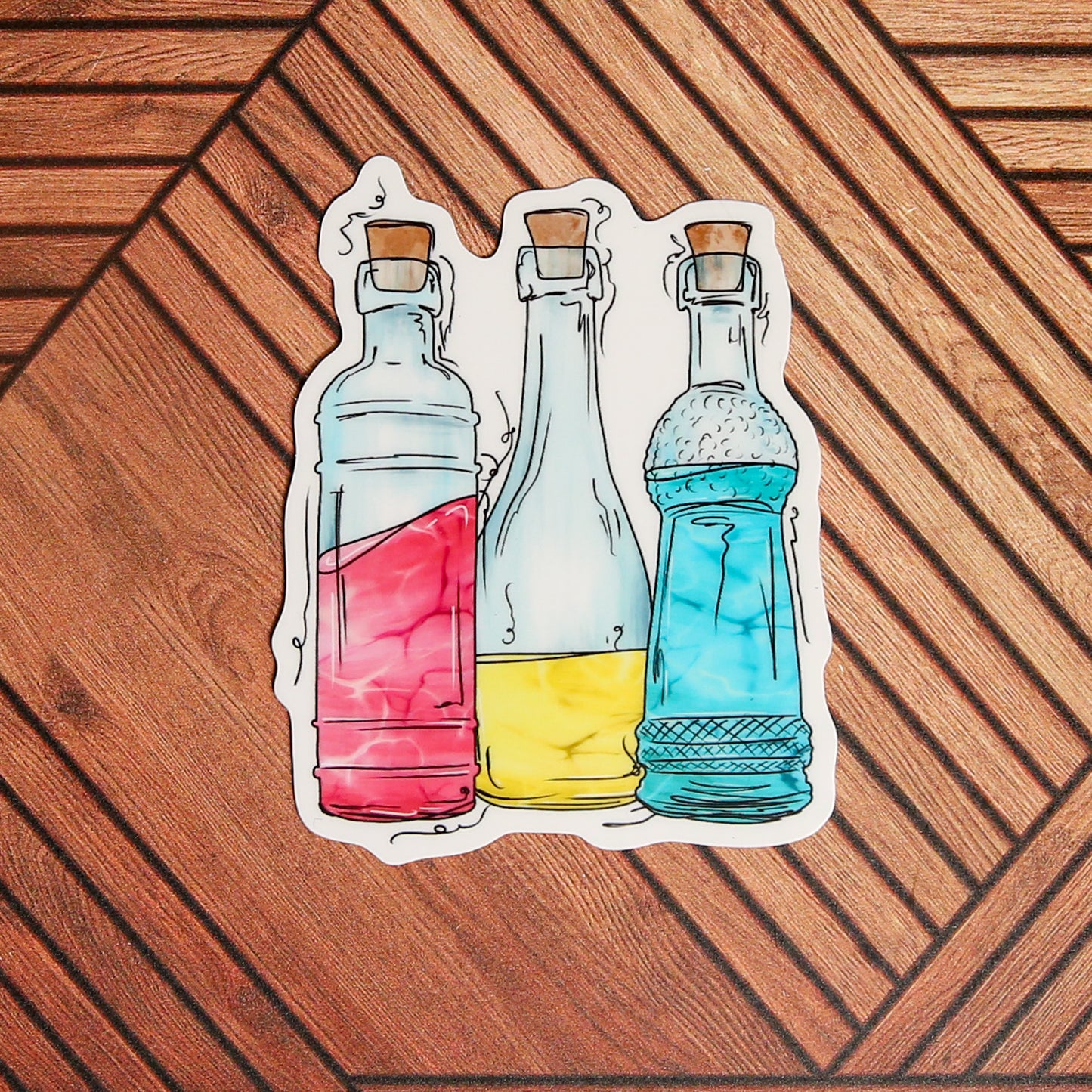 Pansexual Pride Potion Bottles - Sticker